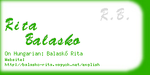 rita balasko business card