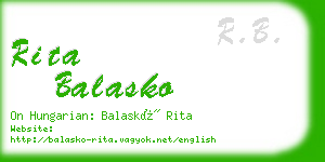 rita balasko business card